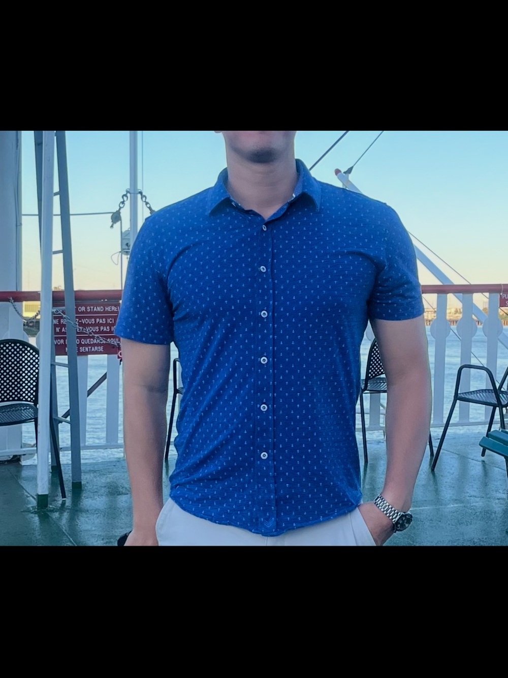 Buttercloth Nautical Button Down Shirt in great condition